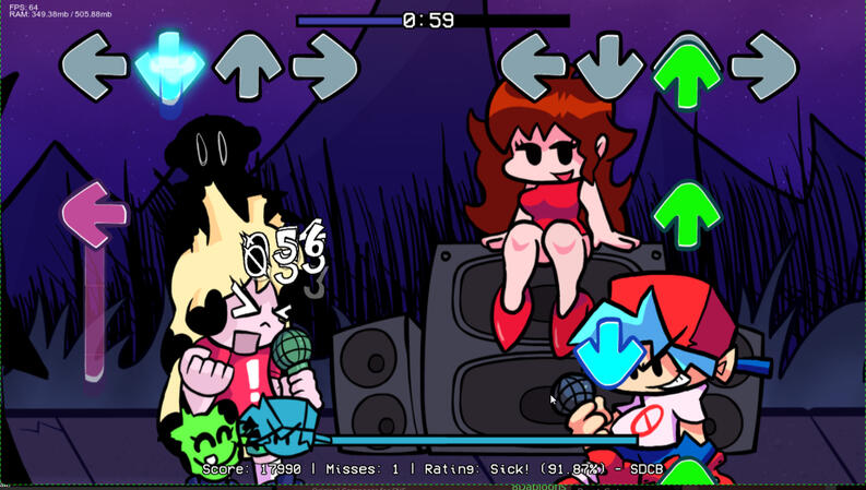 Screenshot from Auth's Week, it takes place at Mt Pyro at night with Twisted lurking in the background