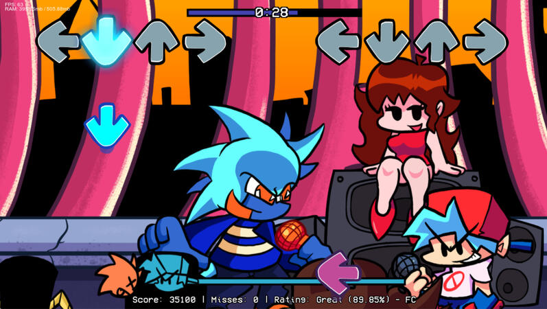 Screenshot from Ozone's Week in Vs Nova, he is on a bridge, behind him is the city with a crowd of people